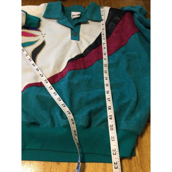 Vintage 90s Teddi Sport Womens Pullover Sweater Size M Unique Abstract Design - Picture 7 of 7